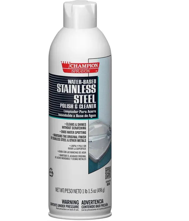 Stainless Steel Cleaner, Chase 5153 Water-Based, Aerosol, 17.5 Net oz (496 g)