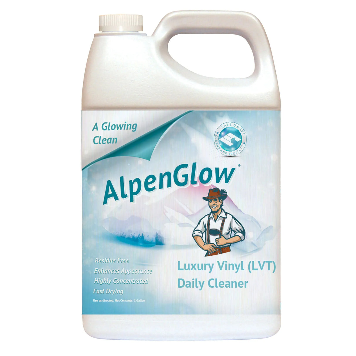 Alpenglow LVT Daily Cleaner – Fragrance-Free, Concentrated Floor Cleaner for Luxury Vinyl Tile & Commercial Use (1 Gallon)