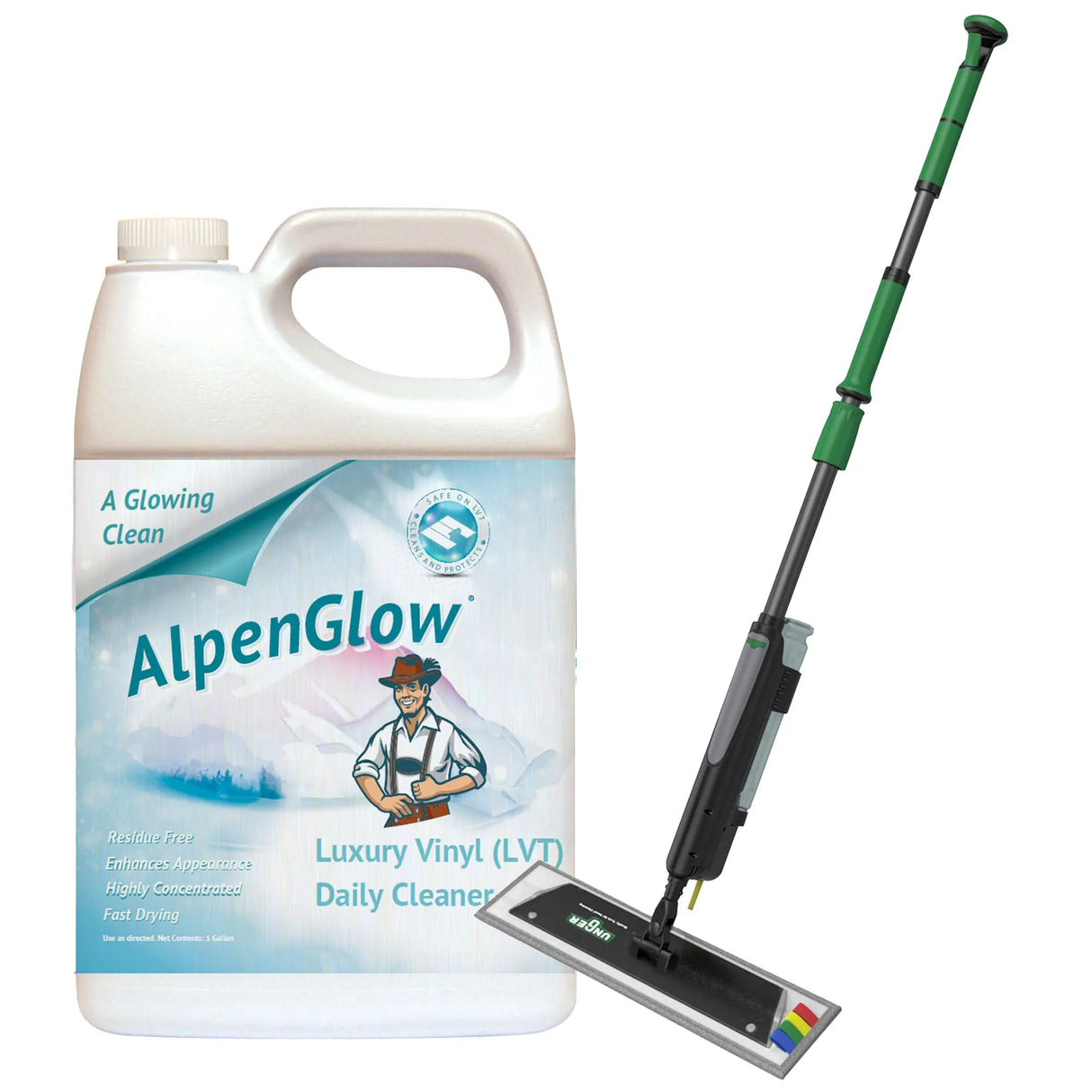 Alpenglow LVT Daily Cleaner – Fragrance-Free, Concentrated Floor Cleaner for Luxury Vinyl Tile & Commercial Use (1 Gallon)