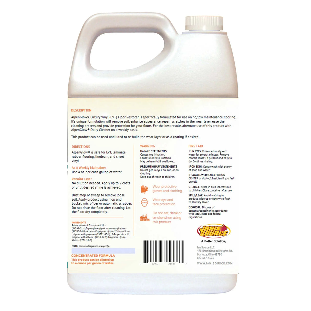 Alpenglow Luxury Vinyl Floor Restorer – Concentrated Cleaner for LVT & Vinyl (1 Gallon)