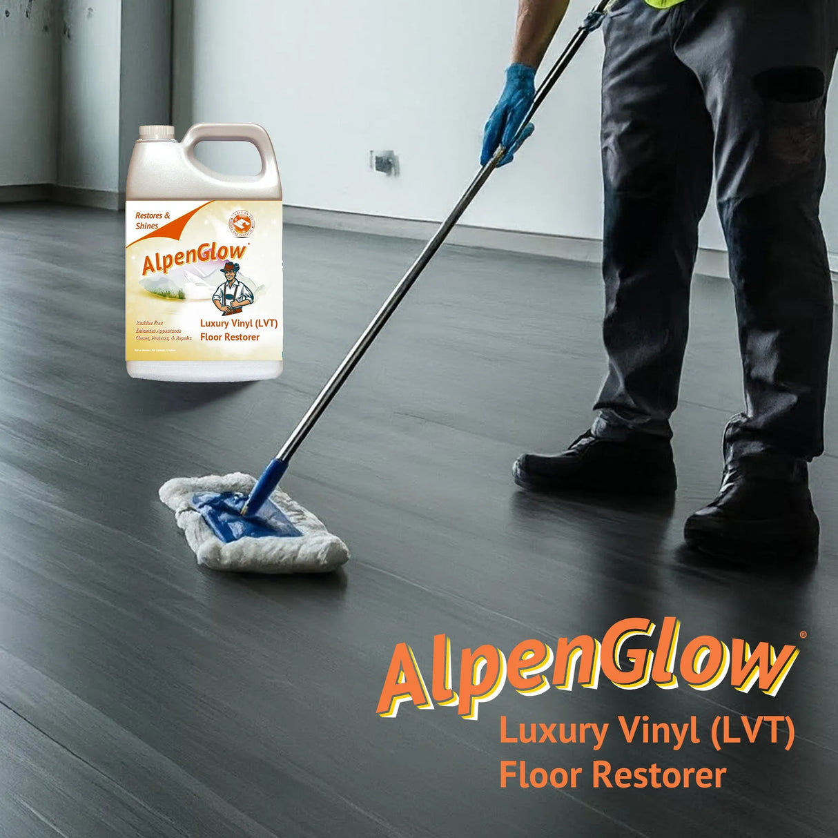 Alpenglow Luxury Vinyl Floor Restorer – Concentrated Cleaner for LVT & Vinyl (1 Gallon)