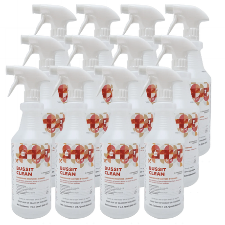Bussit Clean Food Surface Sanitizer & Cleaner,  Spray & Wipe, Quart