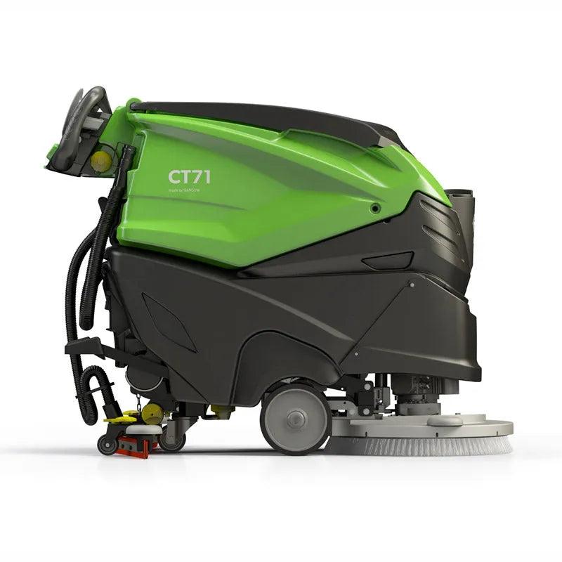 IPC 28" Floor Scrubber, 19/20 Gal, Actuated Disc Scrub Head, Traction Drive, Battery Powered with On-Board Charger (CT71XP70)