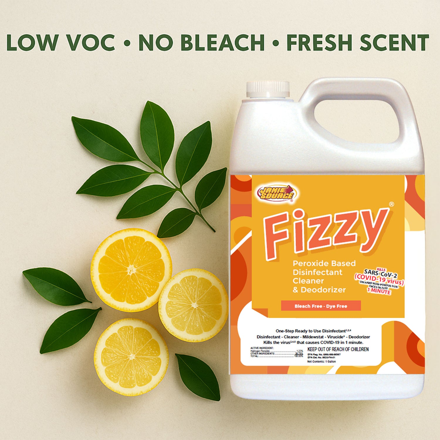Fizzy RTU Peroxide Disinfectant Cleaner – 1 Gallon
