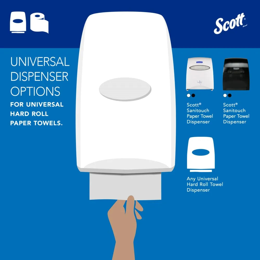 Kimberly-Clark Scott 01000 8" x 1,000' 1.5" Core White High Capacity Roll Towels, Case of 12