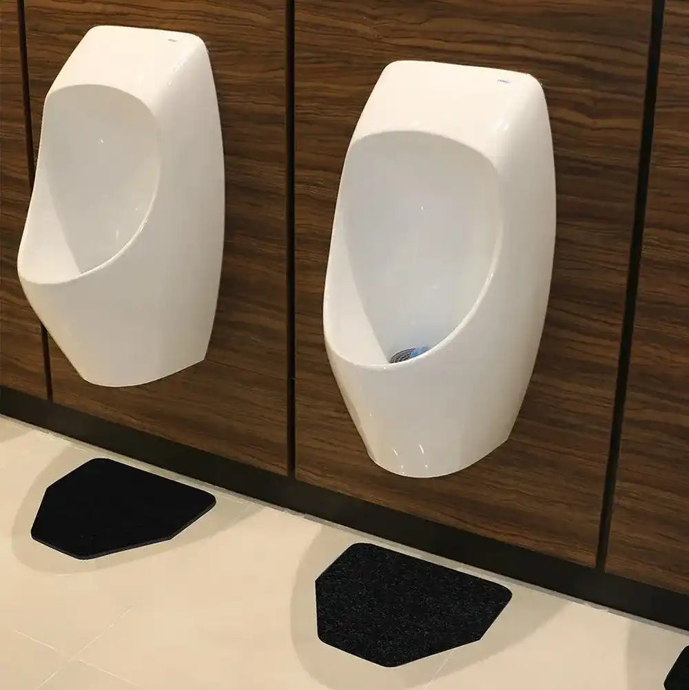 JaniSource Original Cut Antimicrobial Urinal Mat – Black (Case of 12)