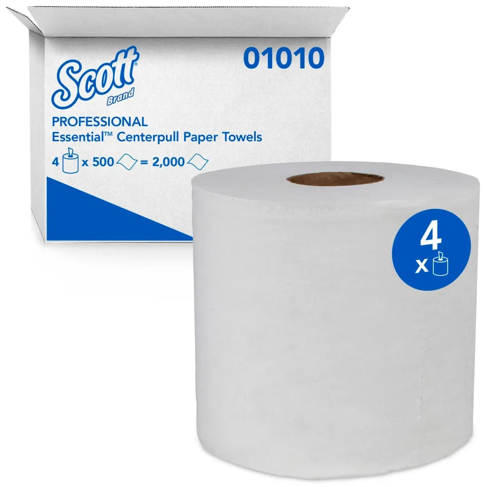 Towels, Center Pull, KC Scott 01010 White, Case of 4/500