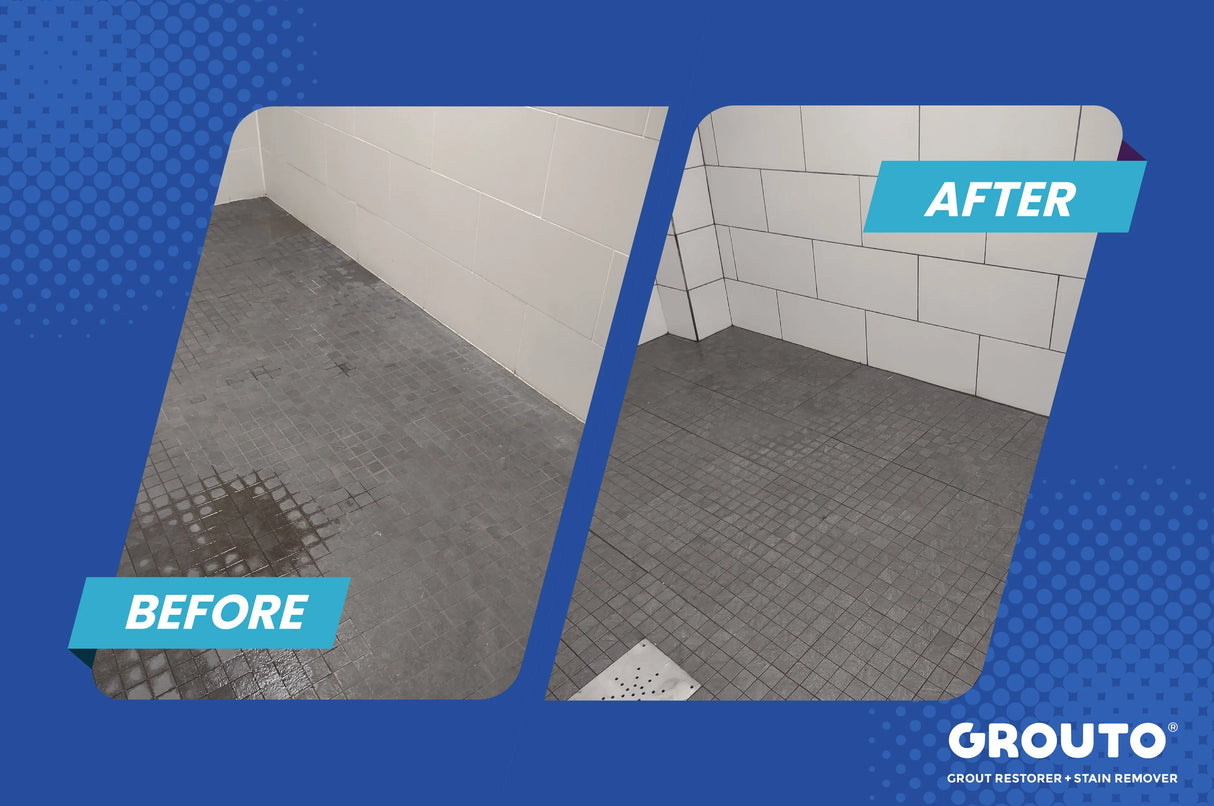 Grouto Grout Restorer & Stain Remover, Industrial Strength, Foaming Action, Concentrate, 1 Gallon