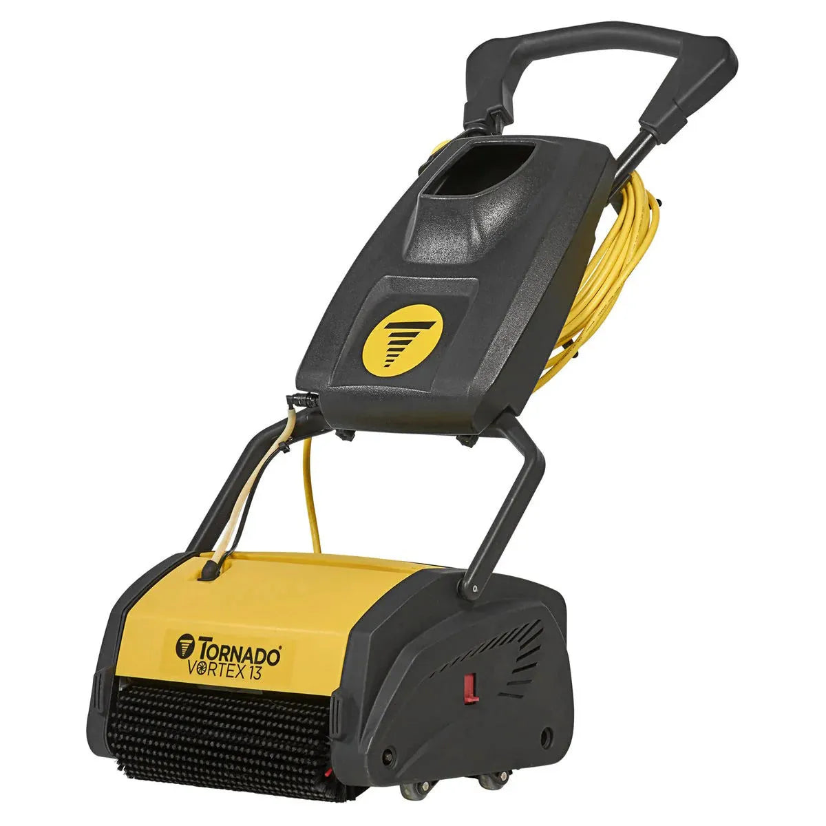 Tornado Vortex 13 Multi-Surface Floor Scrubber - front view, displaying ergonomic design and brush head.