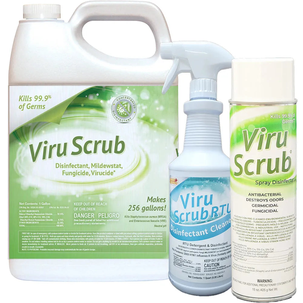 ViruScrub 1:256 Concentrate Disinfectant, Mildewcide, Fungicide & Virucide Cleaner, Kills Coronvirus, Gallon