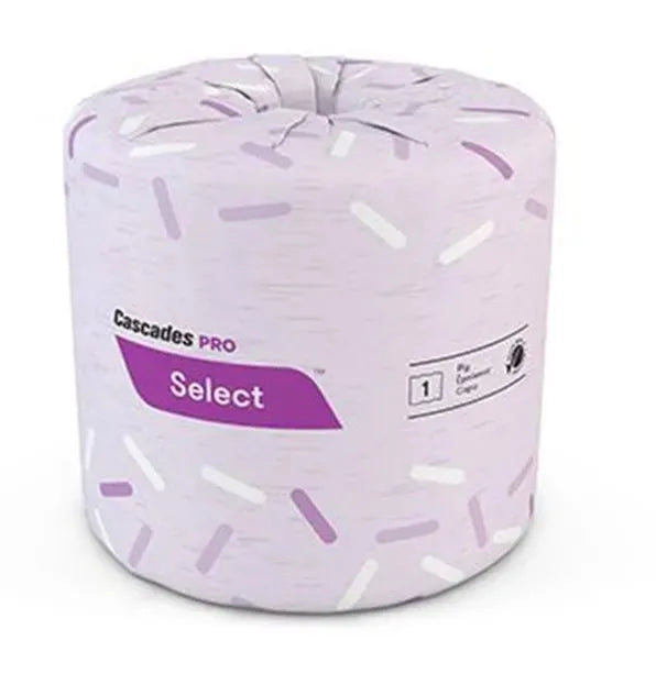 Cascades PRO Cascades B150 PRO Select Standard Bath Tissue, 1-Ply, White, 1210/Roll (80 Rolls)