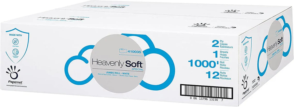Heavenly Soft Jumbo Roll Bath Tissue, 3.5 in x 1000 ft, Case of 12 (410035)