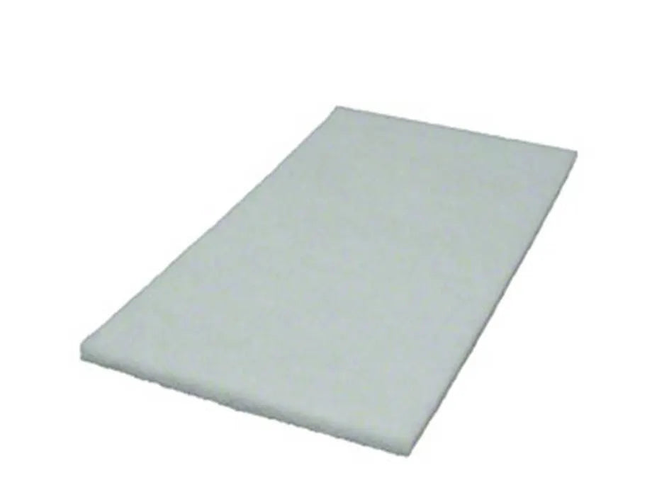 JaniSource 14" x 20" White Rectangular Floor Pad - Case of 5