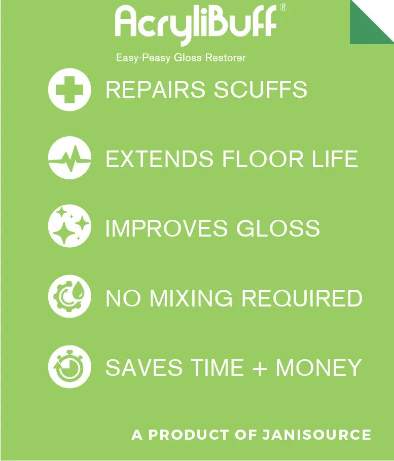 JaniSource AcryliBuff Spray On Spray Buff Floor Gloss Restorer, 1 Quart