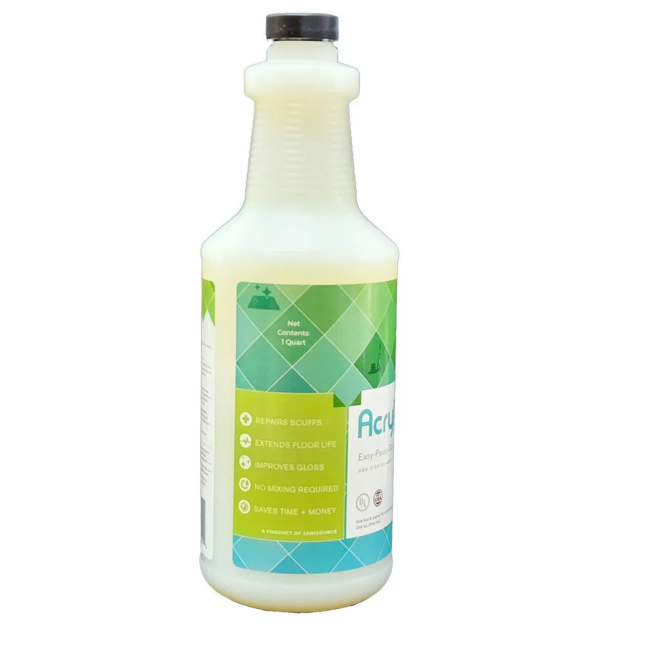 JaniSource AcryliBuff Spray On Spray Buff Floor Gloss Restorer, 1 Quart