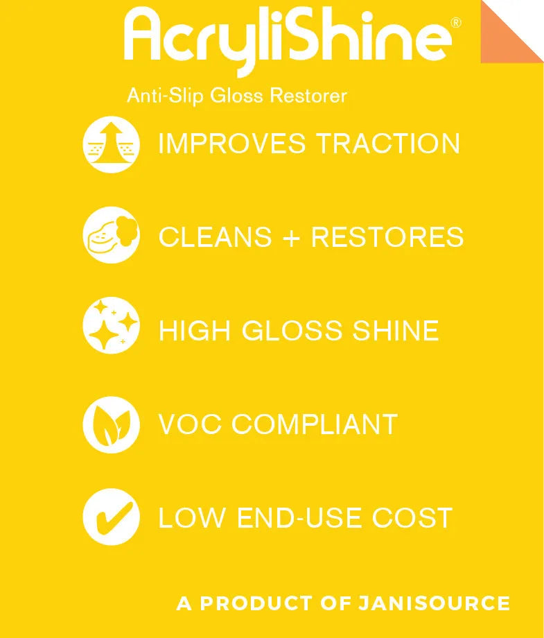 JaniSource AcryliShine Concentrated UHS Floor Cleaner & Restorer, 1 Gallon