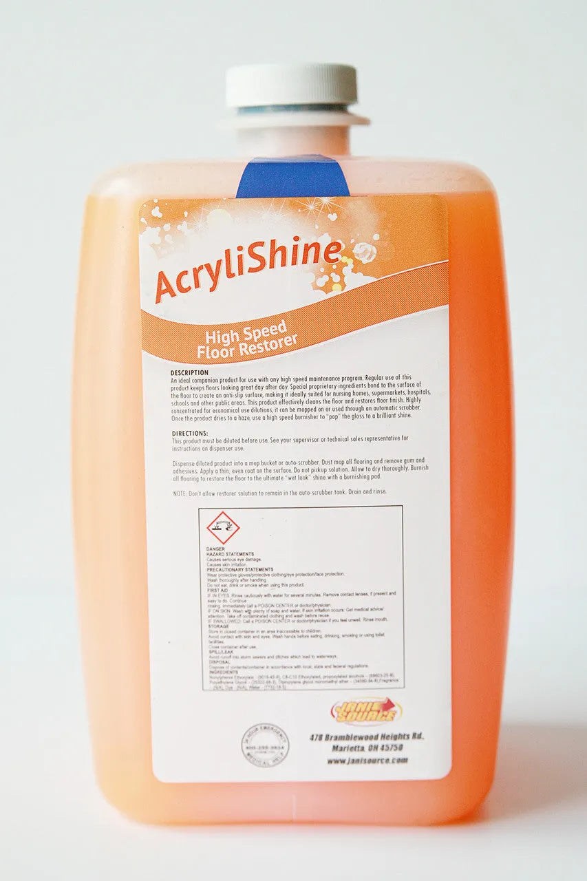 JaniSource AcryliShine High Speed Floor Restorer 1:64 for PRO FLO Dispensing System - 80 oz (Case of 2)
