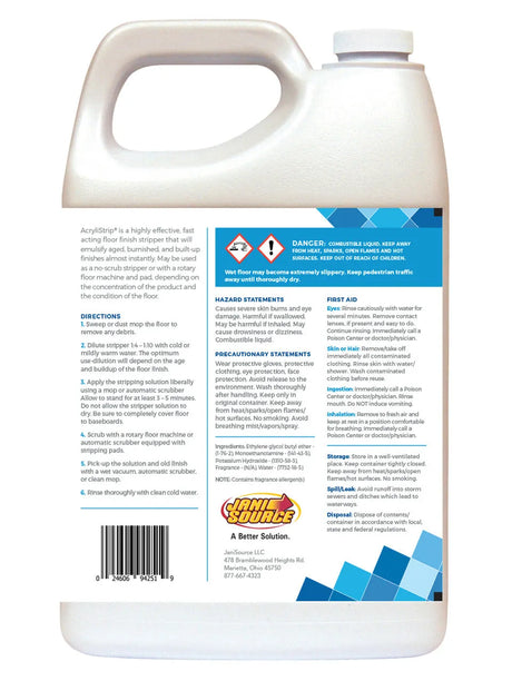 JaniSource AcryliStrip Commercial Floor Finish Stripper Concentrate, 1 Gallon