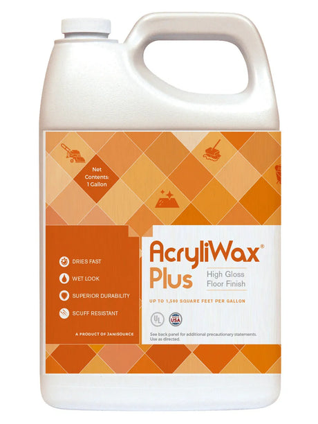 JaniSource Acryliwax Plus Commercial Floor Finish, 1 Gallon
