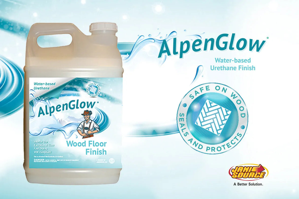 JaniSource AlpenGlow Waterbased Urethane Finish Sealer, Safe for Wood Floors, 2.5 Gallon (Each)