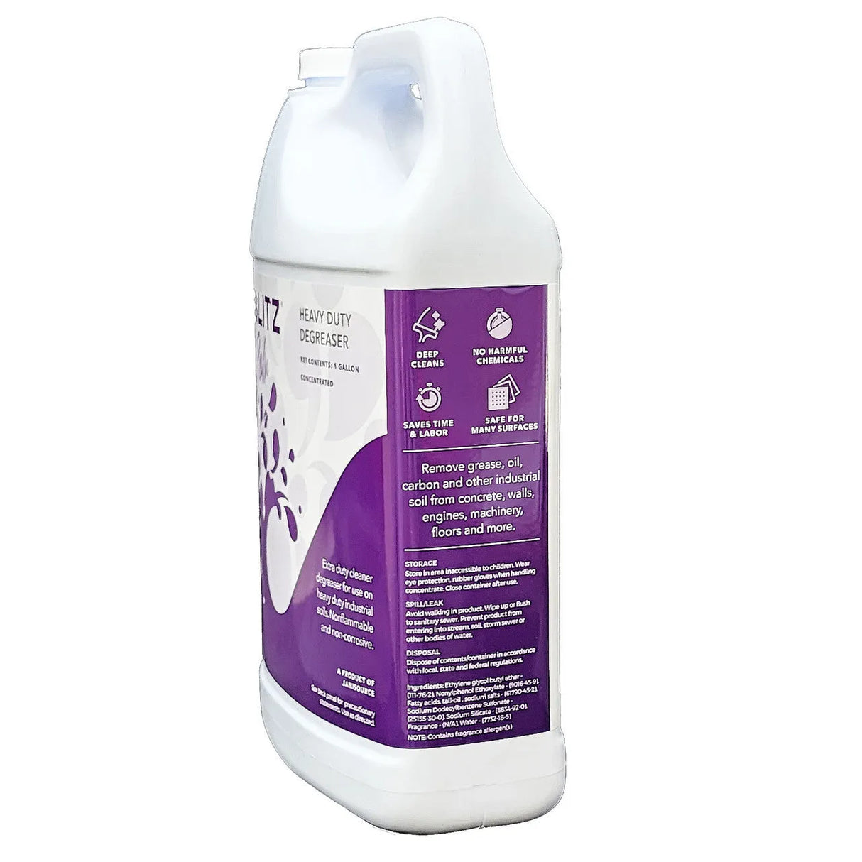 JaniSource BlitzSolv Heavy Duty Degreaser Cleaner 1:20, 1 Gallon
