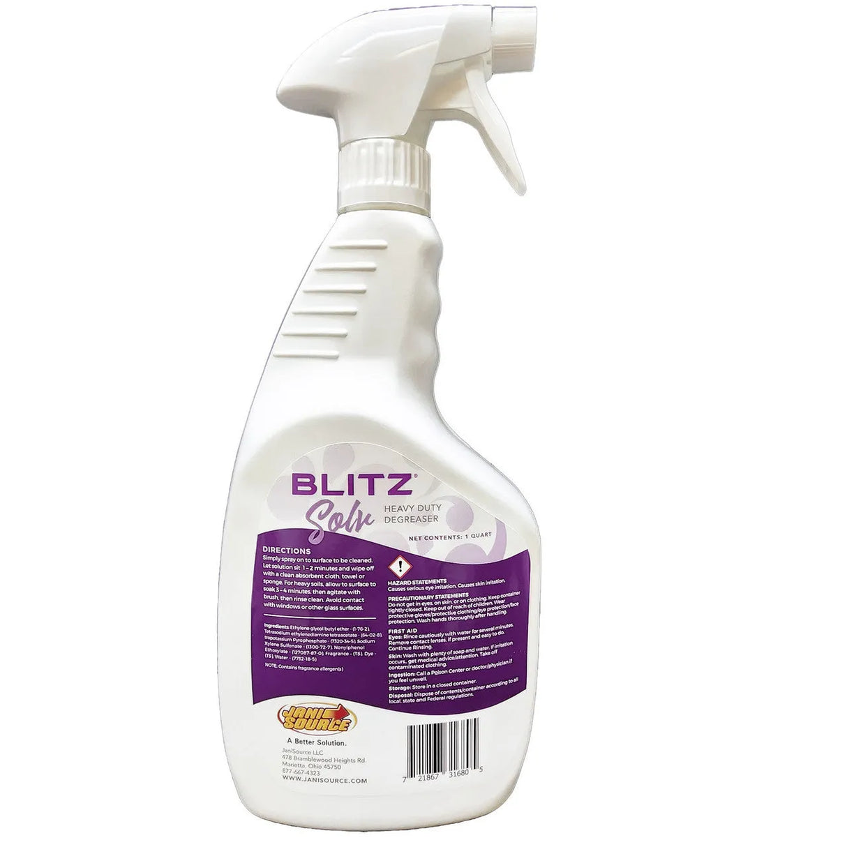 JaniSource BlitzSolv Multi-Purpose Degreaser, RTU - Quart