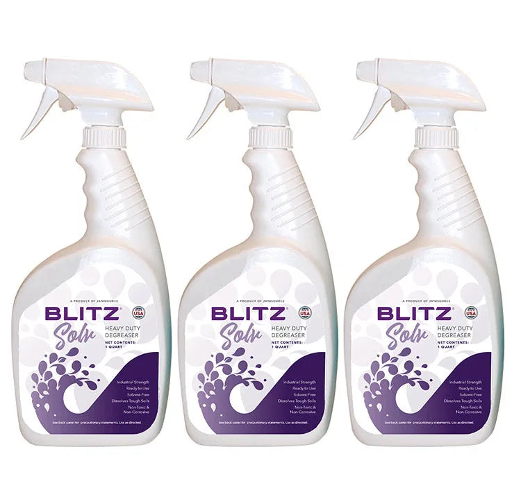 JaniSource BlitzSolv RTU Multi-Purpose Degreaser, Quart (3-Pack)