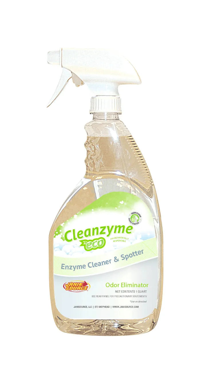 JaniSource CleanZyme ECO Odor Eliminator & Carpet Spotter RTU Cherry, 1 Quart