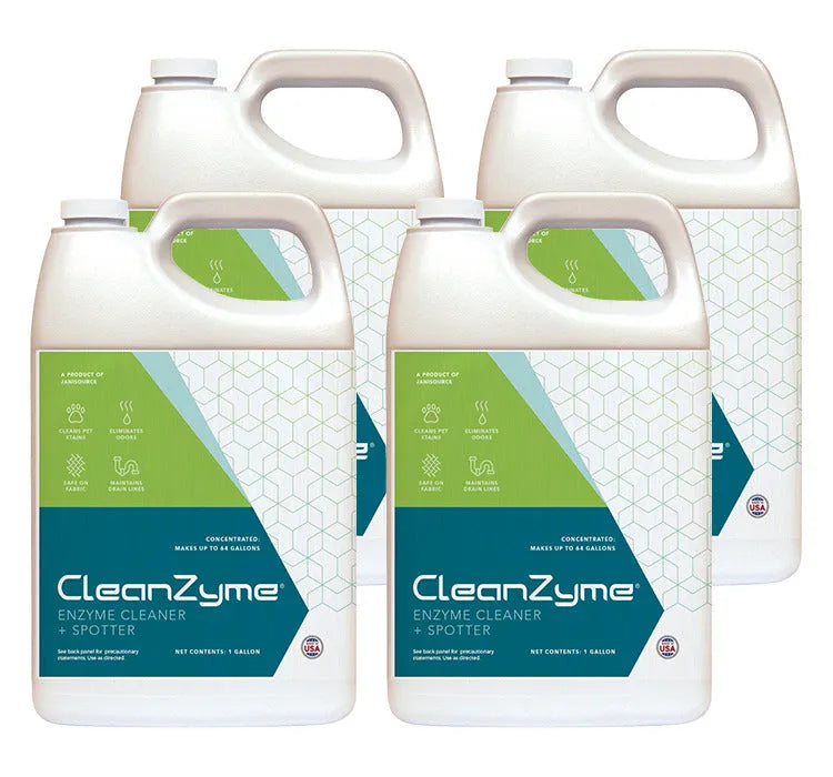 JaniSource CleanZyme - Enzyme Cleaner, Spotter & Odor Remover, Case of 4 Gallons