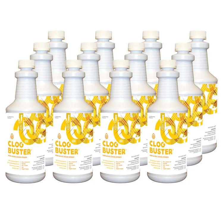 JaniSource ClogBuster Non-Acidic Drain Opener, 1 Quart (Case of 12)