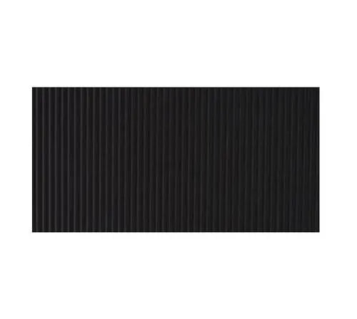 JaniSource Corrugated Vinyl Runner Mat, 1/8" Thick, V Groove, 24"W x 105'L, Blk