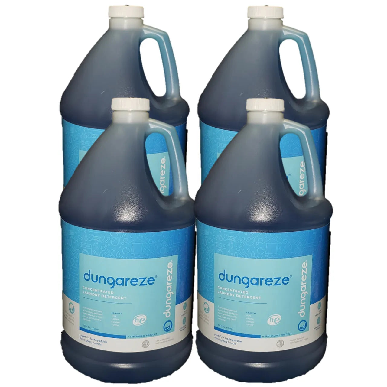 JaniSource Dungareze Concentrated Laundry Detergent, HE Compatible, 1 Gallon (Case of 4)