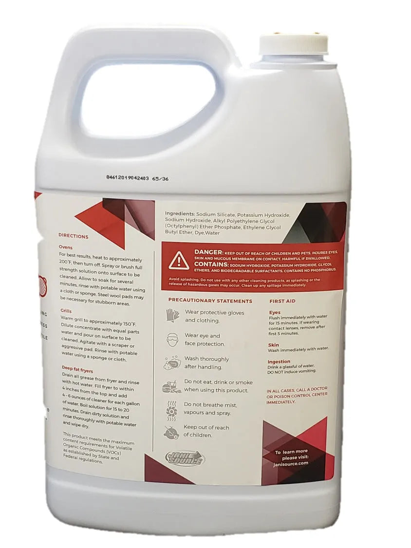 JaniSource GrillMeister Grill, Grate & Oven - Heavy Duty Cleaner/Degreaser, 1 Gallon (Each)