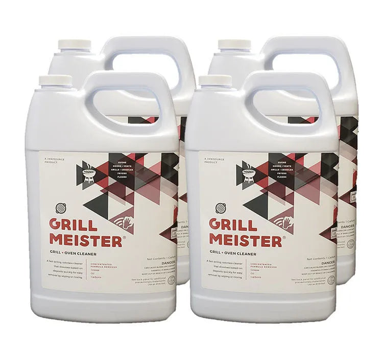 JaniSource GrillMeister Grill, Oven & Fryer Commercial Grade Cleaner & Degreaser, Gallon (Case of 4)