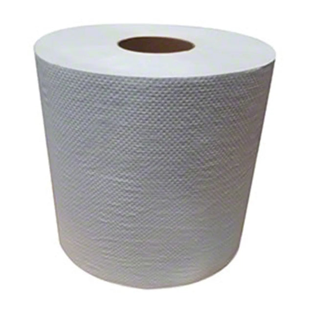 JaniSource Hardwound Roll Towel, White, Controlled, 7.5" X 800' (Case Of 6)