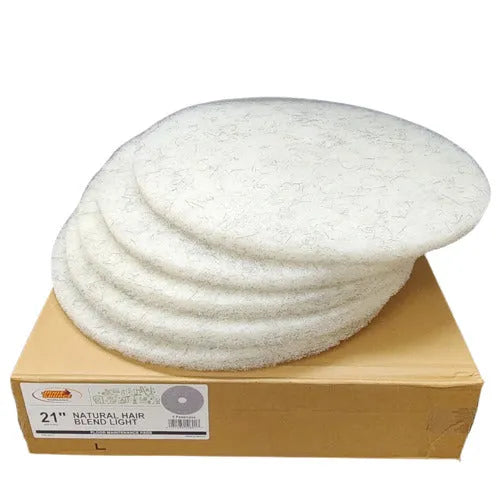 JaniSource Natural Hair Blend Light Burnishing Pad, 21-Inch Dia (Case of 5)