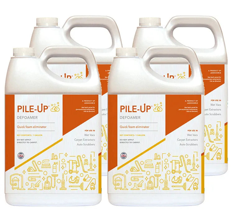 JaniSource PileUP Defoamer Quick Foam Eliminator Carpet Cleaner - Case of 4