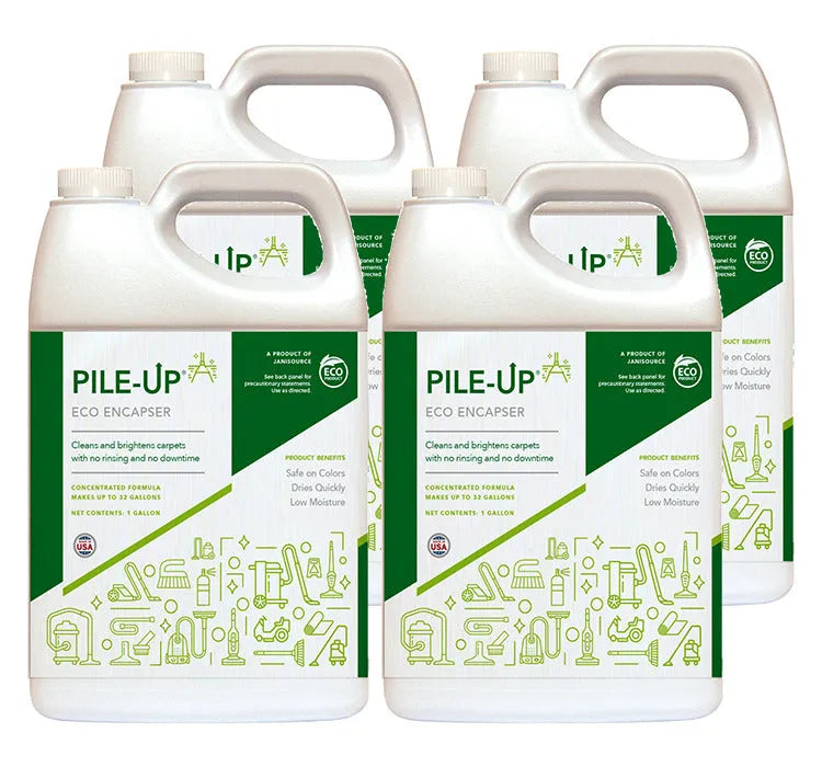 JaniSource PileUP Eco Encapsulating Carpet Cleaner Concentrate - 1 Gallon (Case of 4)