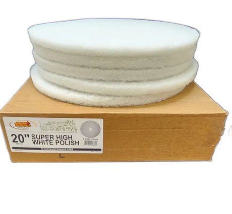 JaniSource Super High White Polishing Floor Pad, 20-Inch Dia (Case of 5)