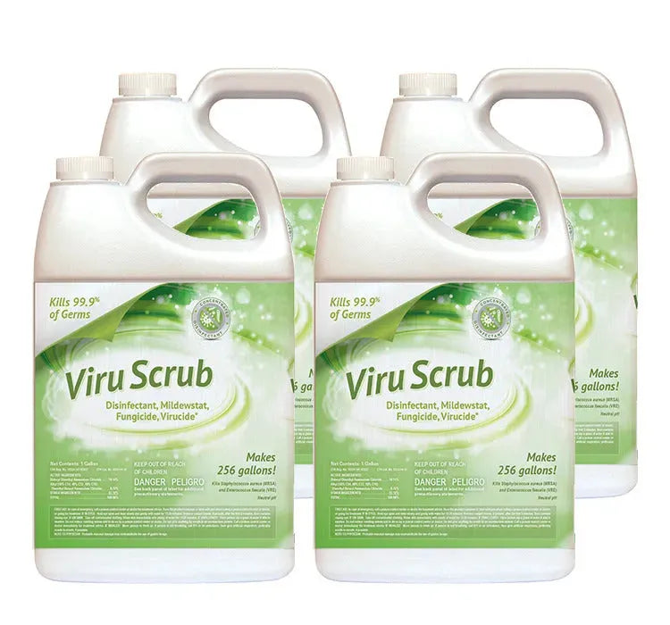 JaniSource ViruScrub Concentrate Disinfectant, Mildewcide, Fungicide & Virucide Cleaner, Kills 99.9% of Germs, 1 Gallon (Case of 4)