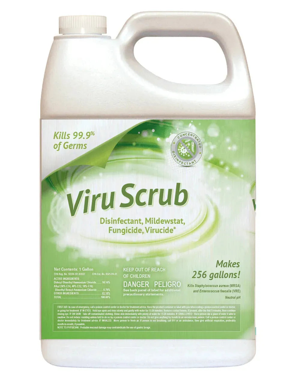 JaniSource ViruScrub Disinfectant, Mildewcide, Fungicide & Virucide Cleaner, Concentrate, Kills Coronvirus, 1 Gallon