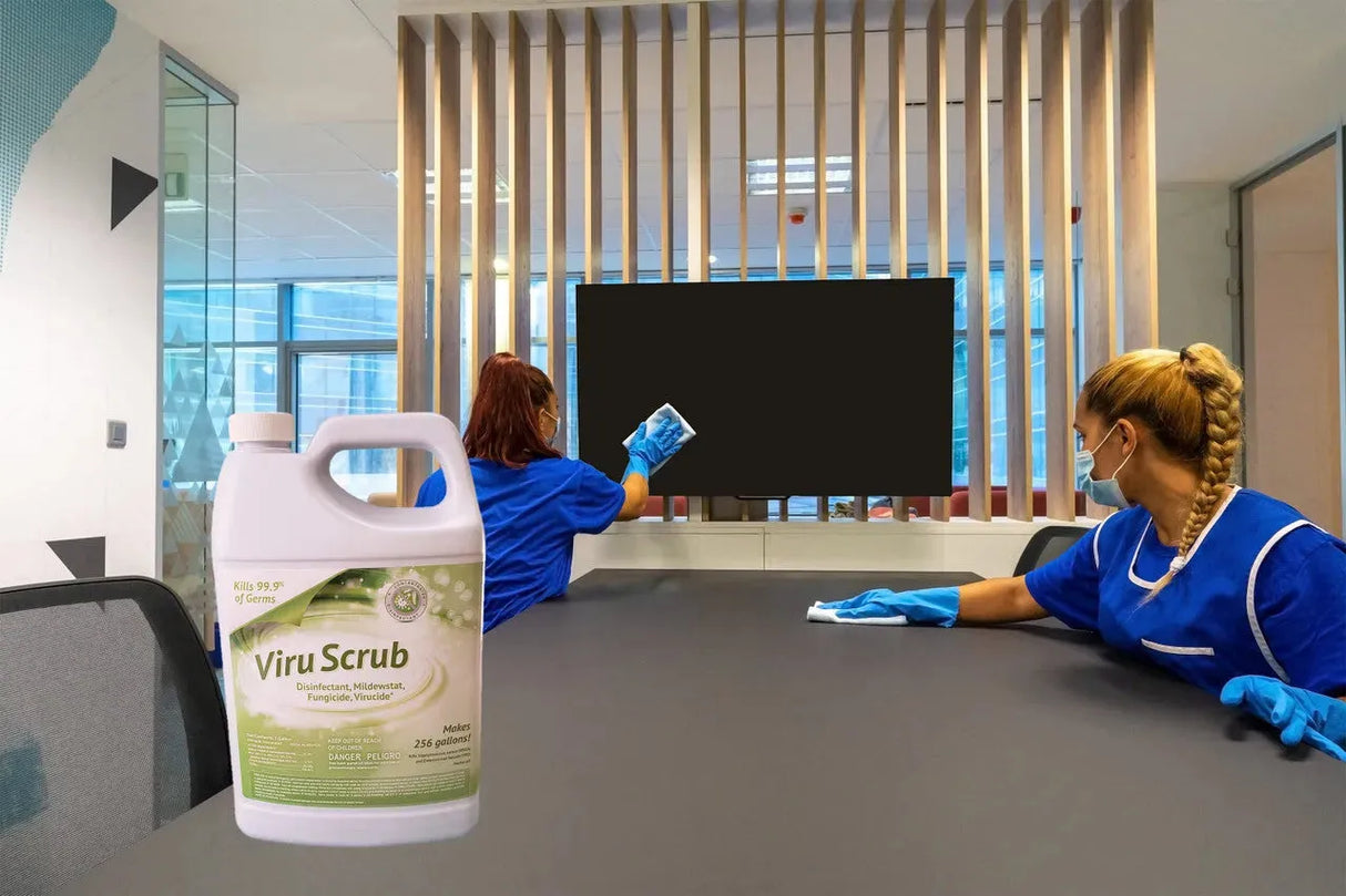 JaniSource ViruScrub Disinfectant, Mildewcide, Fungicide & Virucide Cleaner, Concentrate, Kills Coronvirus, 1 Gallon