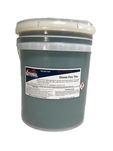 National Automotive Chemical Green Fire Tire, Rim & Wheel Cleaner, Pine Scent, 5 Gallon Pail