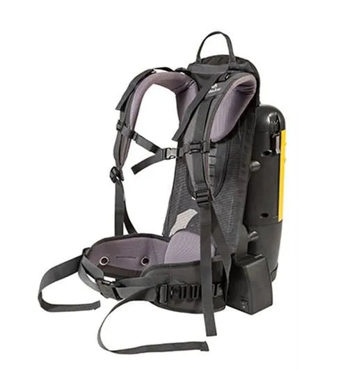 Close-up of the harness system of Tornado Pac-Vac 6 Roam for comfortable use