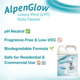 Alpenglow LVT Daily Cleaner – Fragrance-Free, Concentrated Floor Cleaner for Luxury Vinyl Tile & Commercial Use (1 Gallon)
