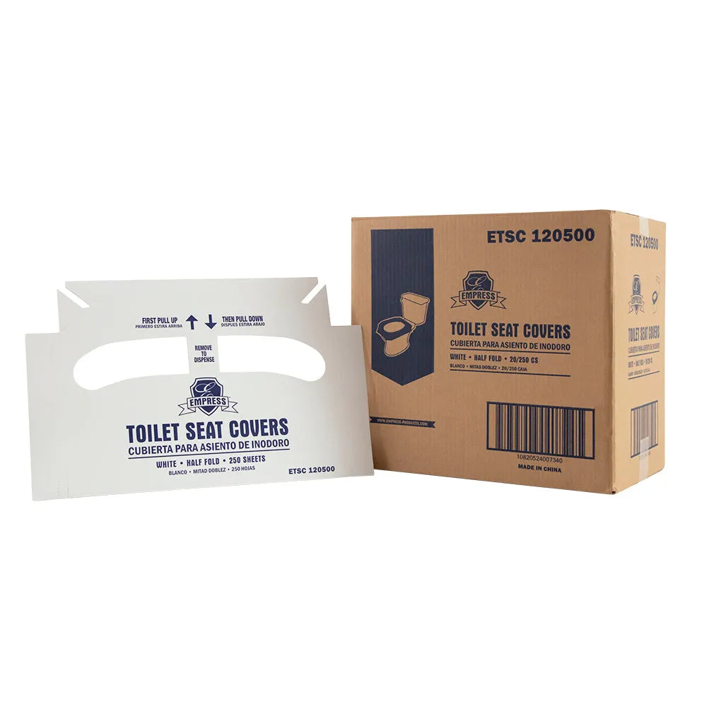 Empress ETSC 120500 Half-Fold Toilet Seat Covers, White (Pack of