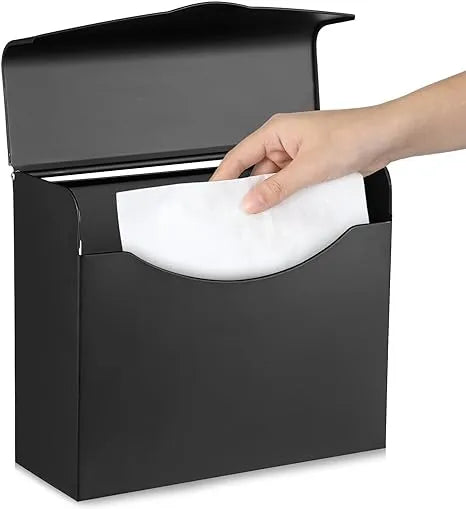 Zonon Sanitary Napkin Receptacle Black Stainless Steel Wall Mount