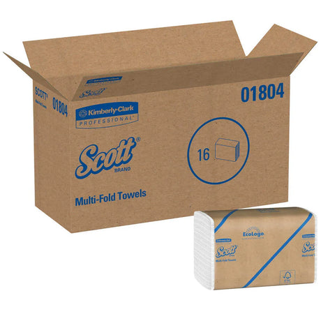 Towels, Multi-Folds, KC Scott 1804, White, Case of 16/250