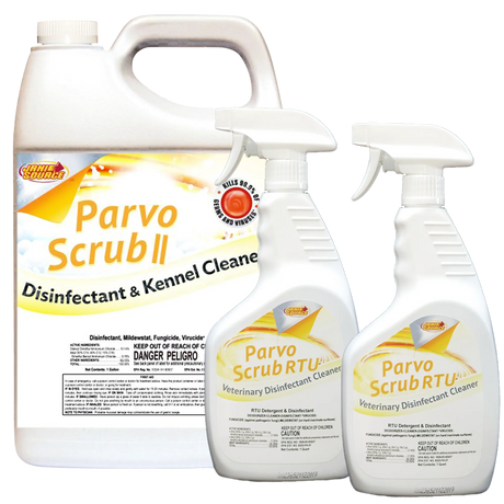 ParvoScrub II – EPA-Registered Super Concentrate Disinfectant for Kennels & Veterinary Use (1 Gal)
