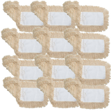 Disposable Dust Mop, White Cut-End yarn; Slot Pocket Backing, 36" x 5"